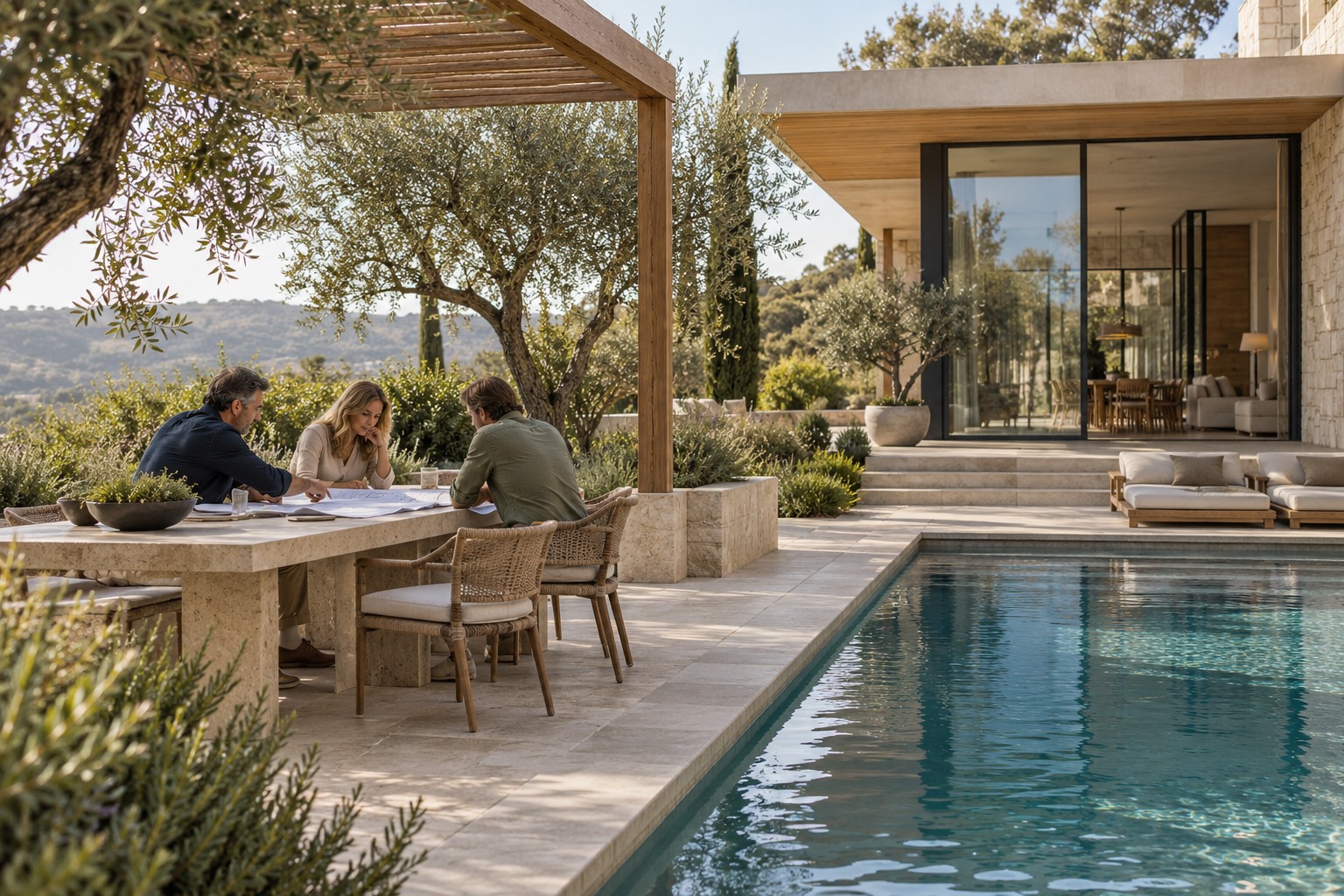 A warm and inviting architectural space for planning a new project